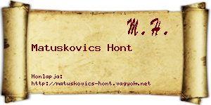 Matuskovics Hont névjegykártya